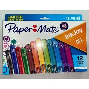 12 Pack Paper Mate Ink Joy 0.7 mm Gel Pens Assorted Colors Retractable Capped